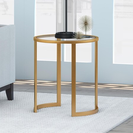 Henn & Hart Mitera Brass Finish Side Table ST0242